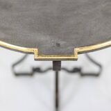 Pair of half-moon shaped console tables. Work of art craftsmanship.