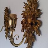 Pair of carved giltwood sconces, Italy