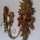Paire d'appliques en bois doré sculpté, Italie