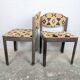 Pair of vintage chairs with geometric graphic fabric – 1970s