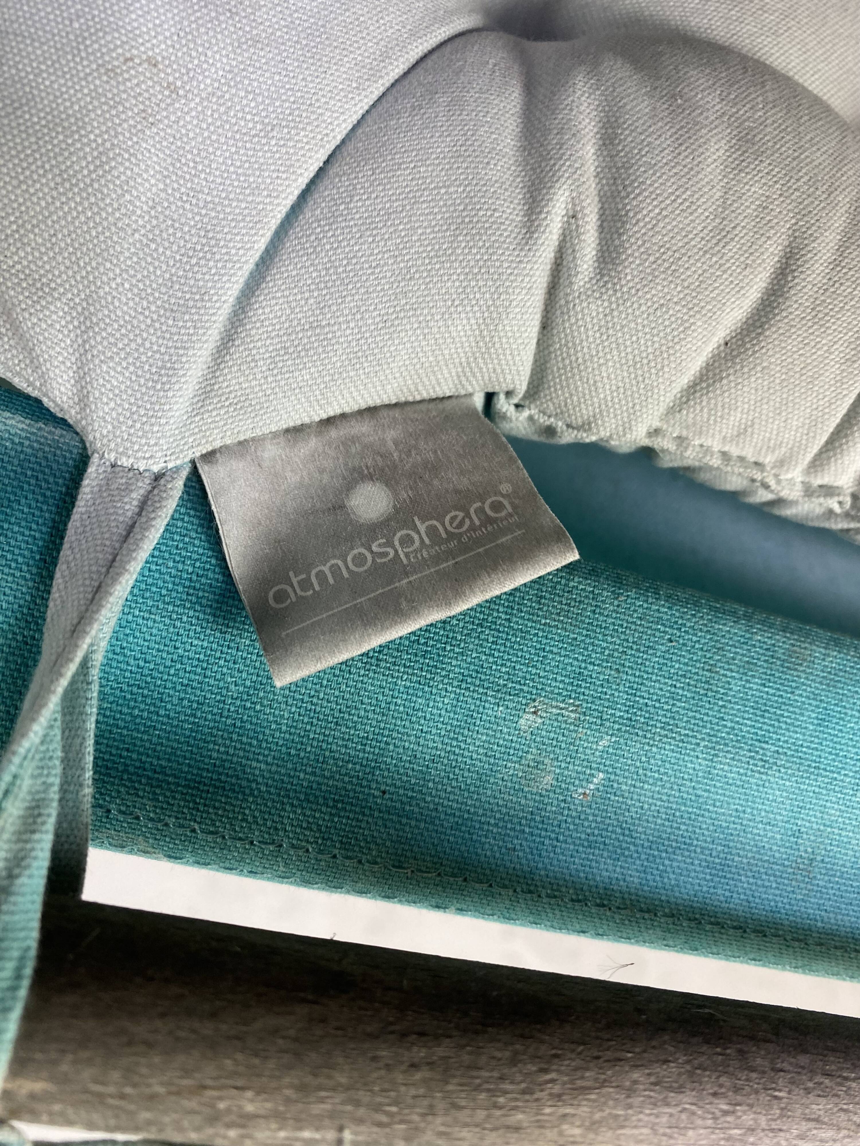 Set of 2 blue sun loungers