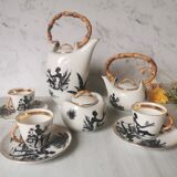 Coffee service African porcelain décor from Limoges
