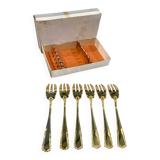 Set of 6 golden dessert forks