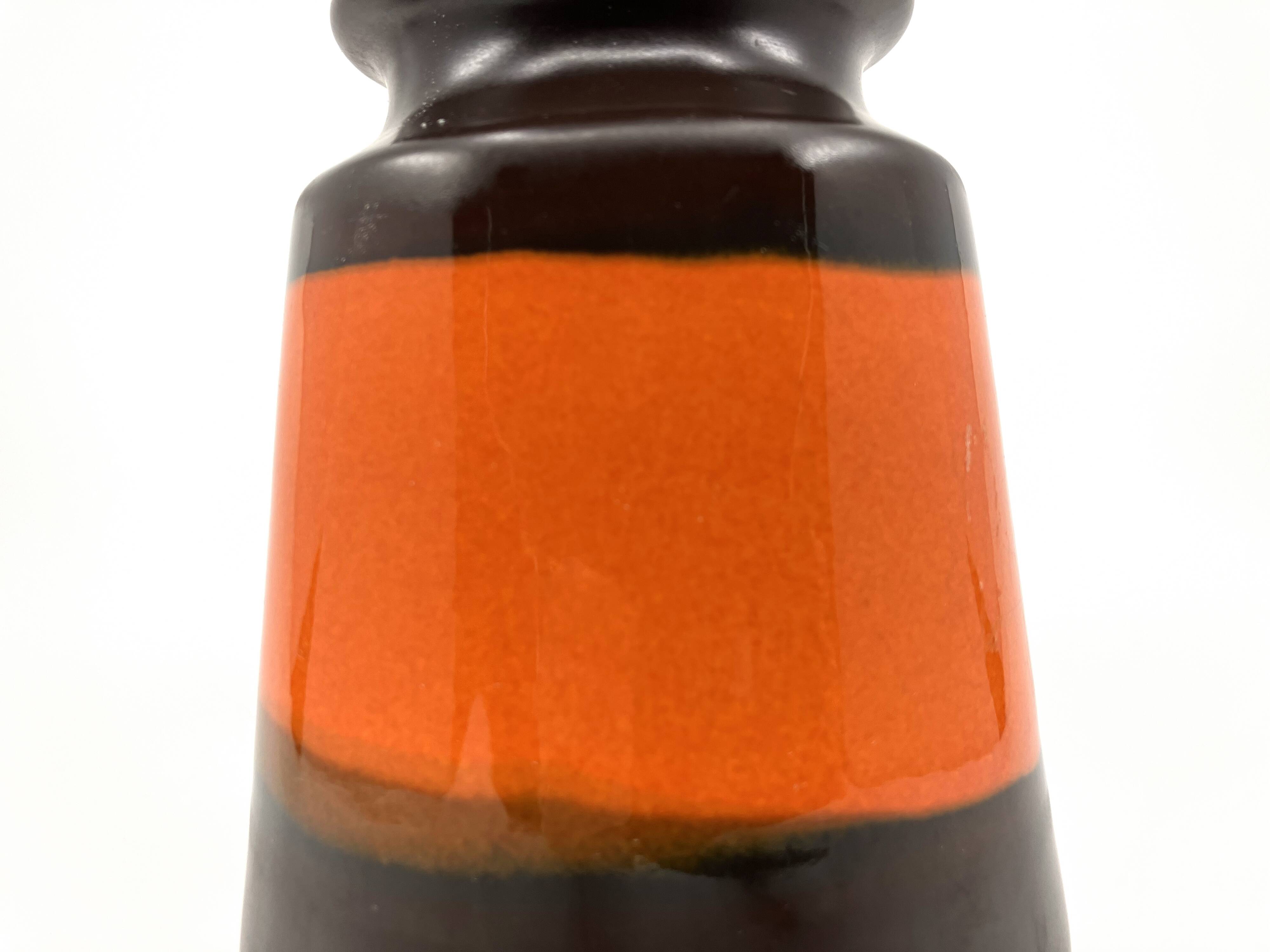 Brown and orange ceramic vase • 1970