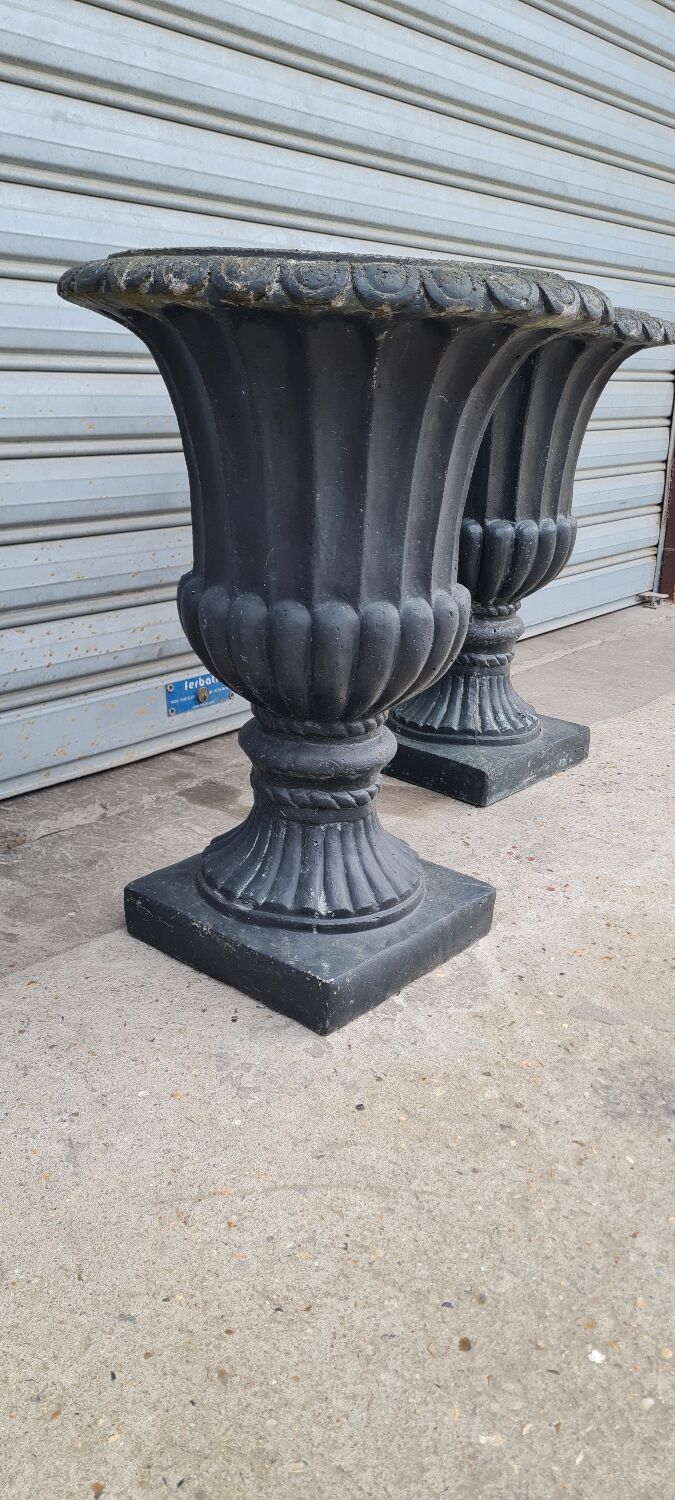 Pair of Medici stone planters circa 1920