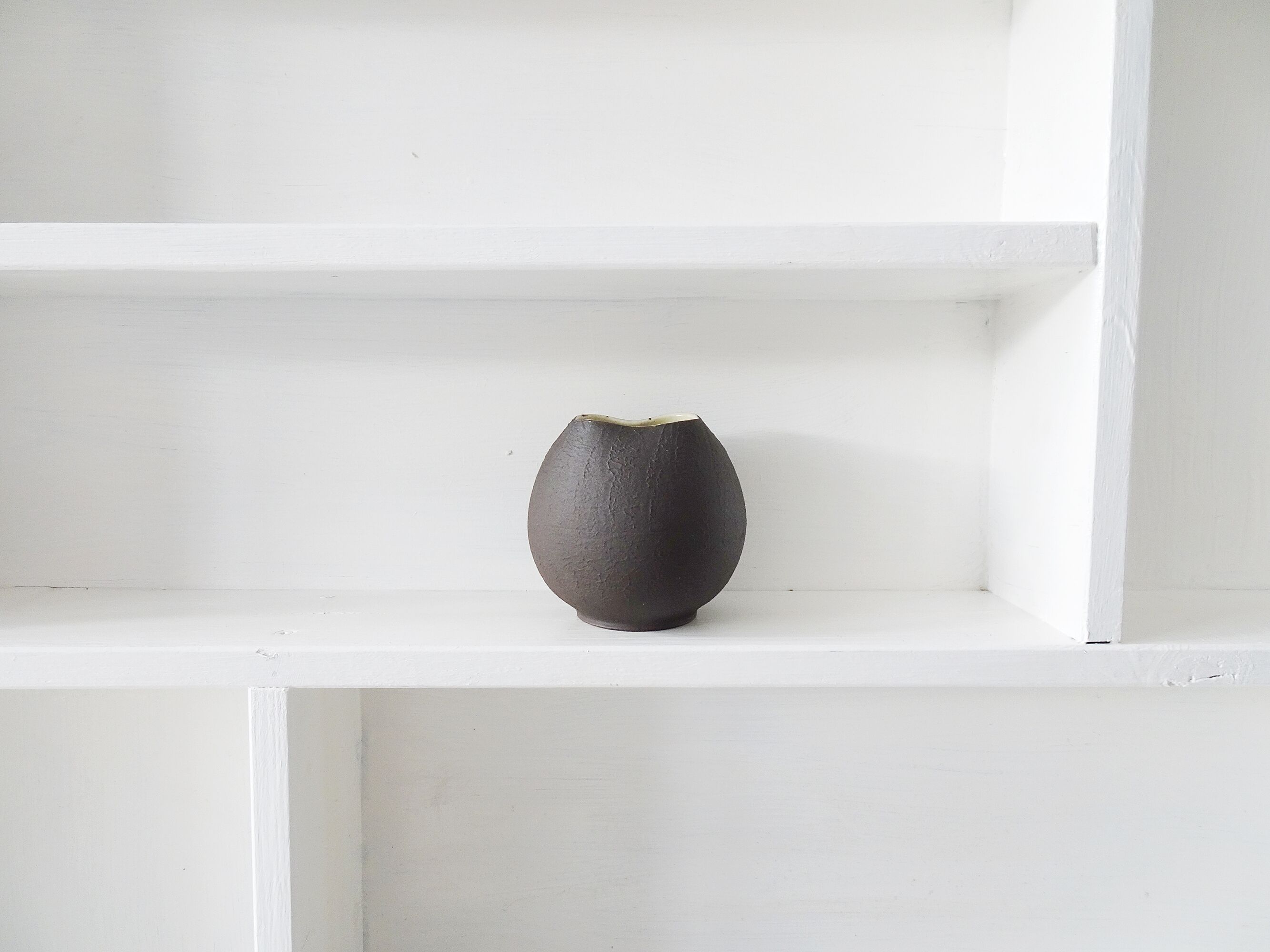 Andreas Kastl Studio ceramic vase brown yellow, small art ceramic vase