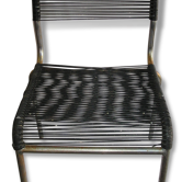 Chaise scoubidou métal chromé , vintage années 60