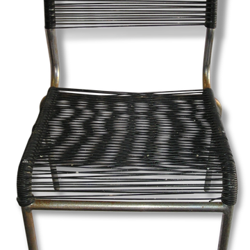 Chaise scoubidou métal chromé , vintage années 60