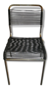Chaise scoubidou métal chromé , vintage années 60