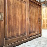 XL oak workshop sideboard with sliding doors from 1900