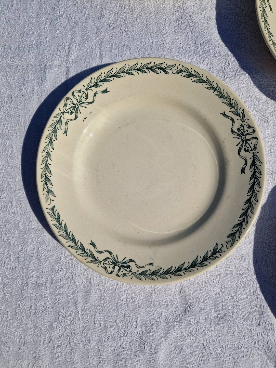 6 Dinner Plates Belleville De Longchamp Terre De Fer Decor, 1900s