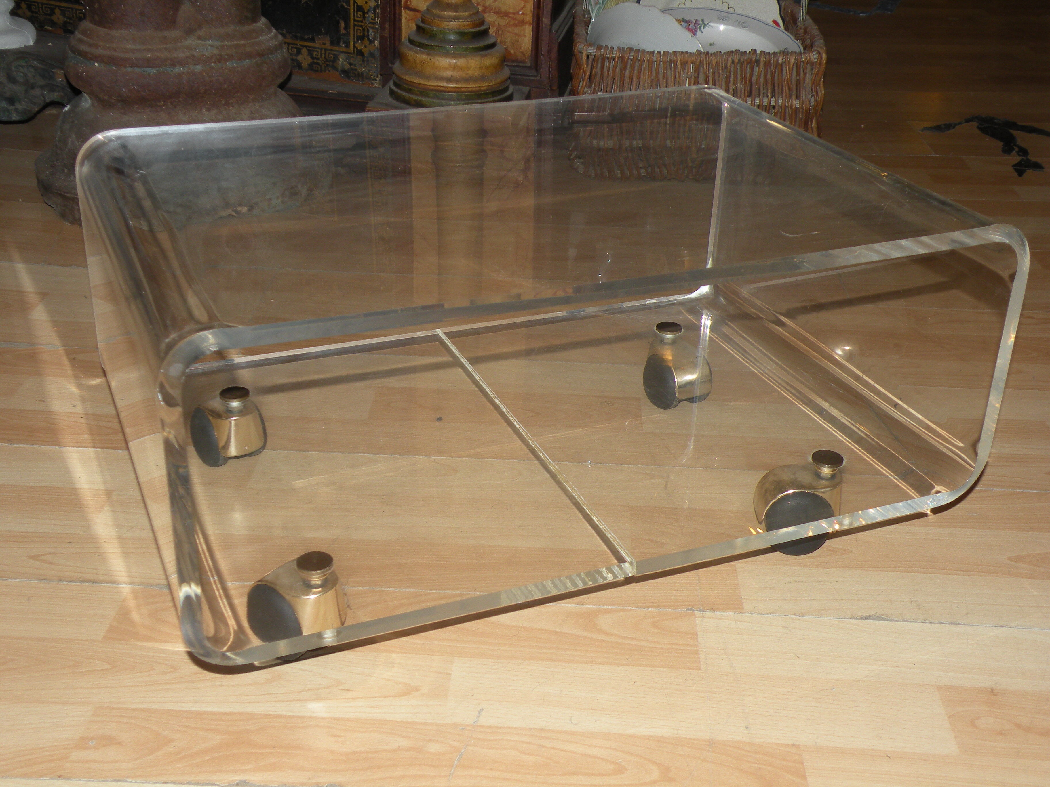 Coffee table on wheels 1970, design David Lange, Les invisible du Marais