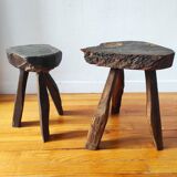 Pair of brutalist tripod stools 1960