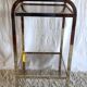 Gold metal and smoked glass side table - 1970s/80s