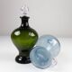 Carafes danoises en verre Art déco bleu et vert, années 1930, ensemble de 2