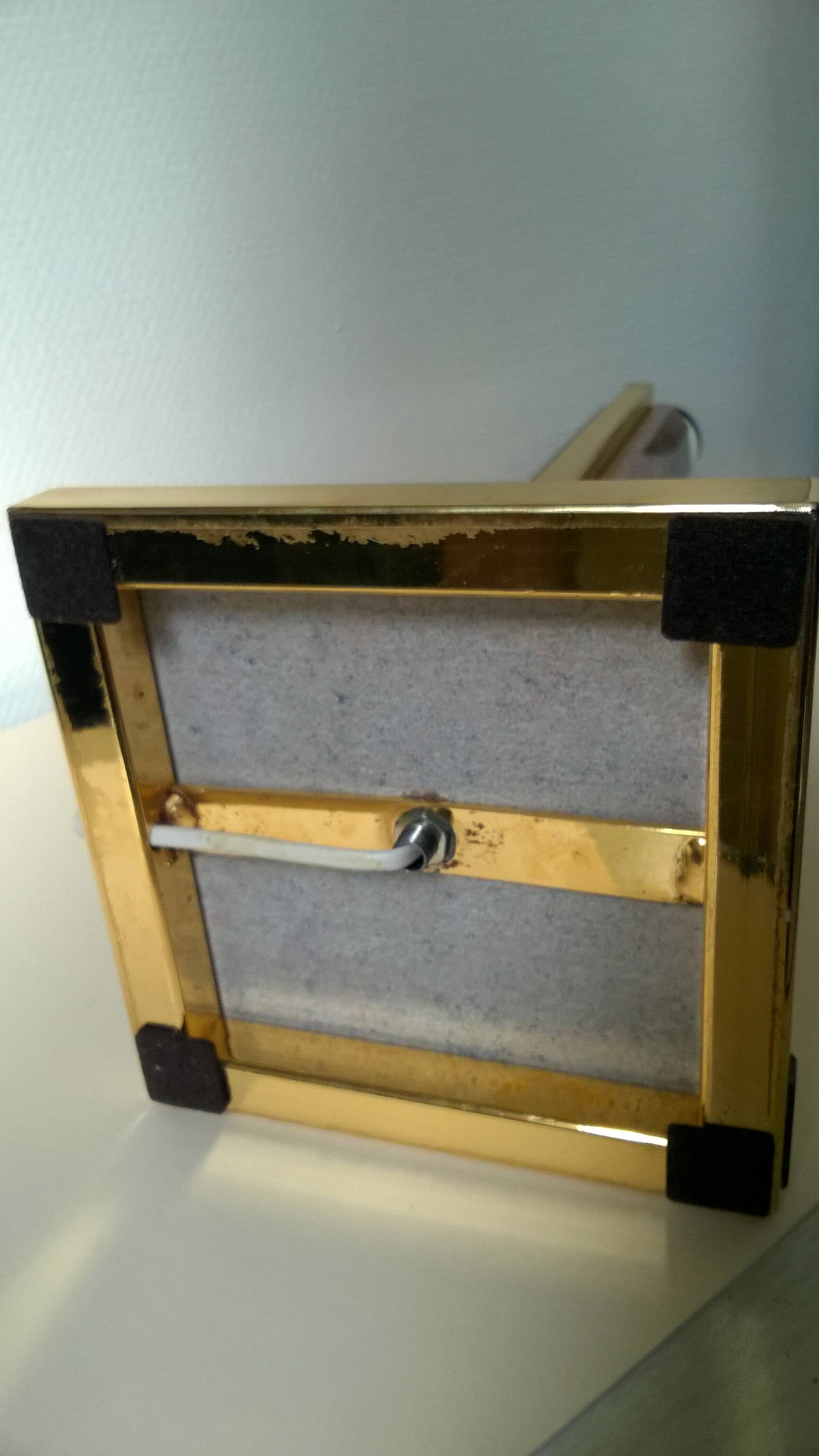 Marble and brass lamp base FEDAM Belgium c.1980