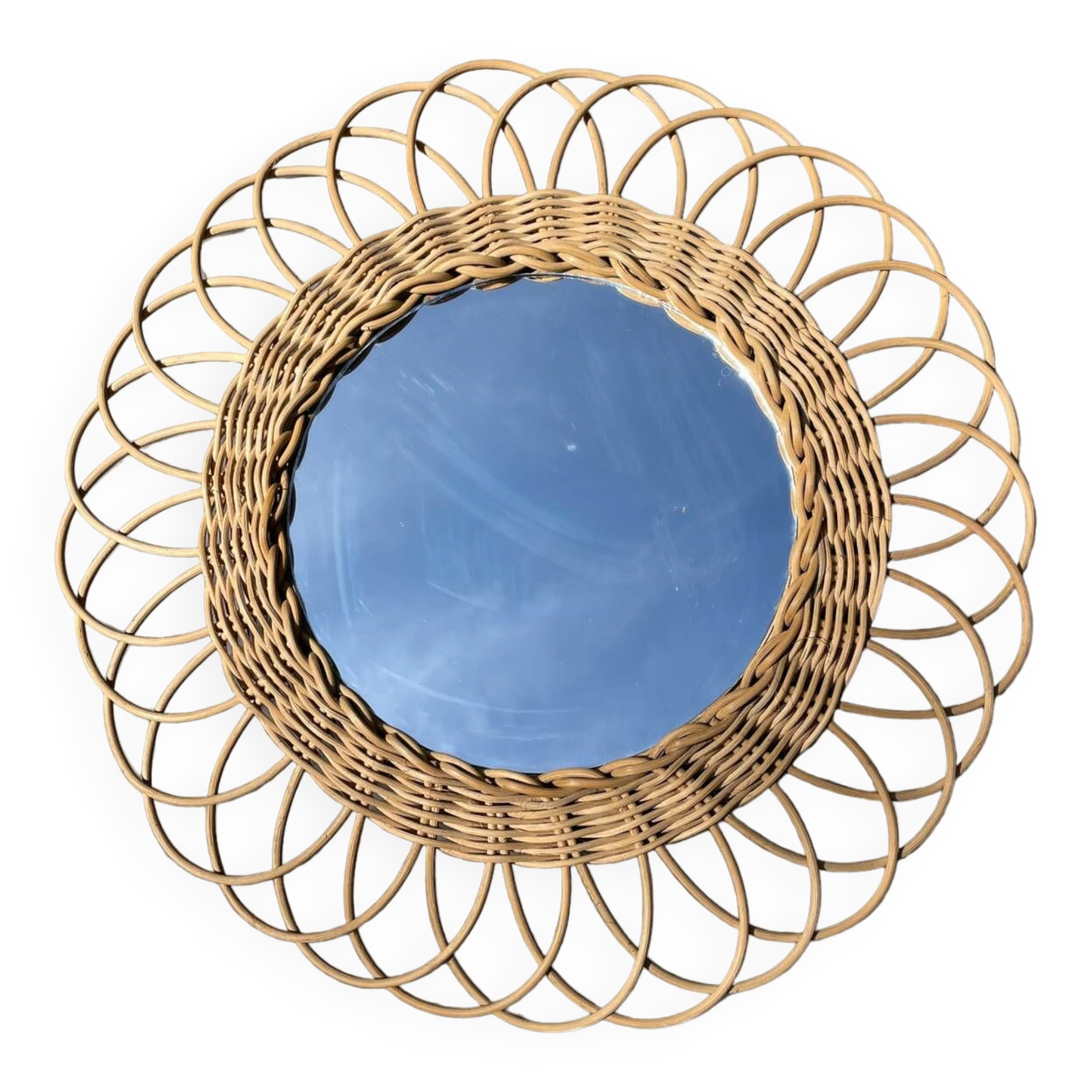 Vintage rattan mirror