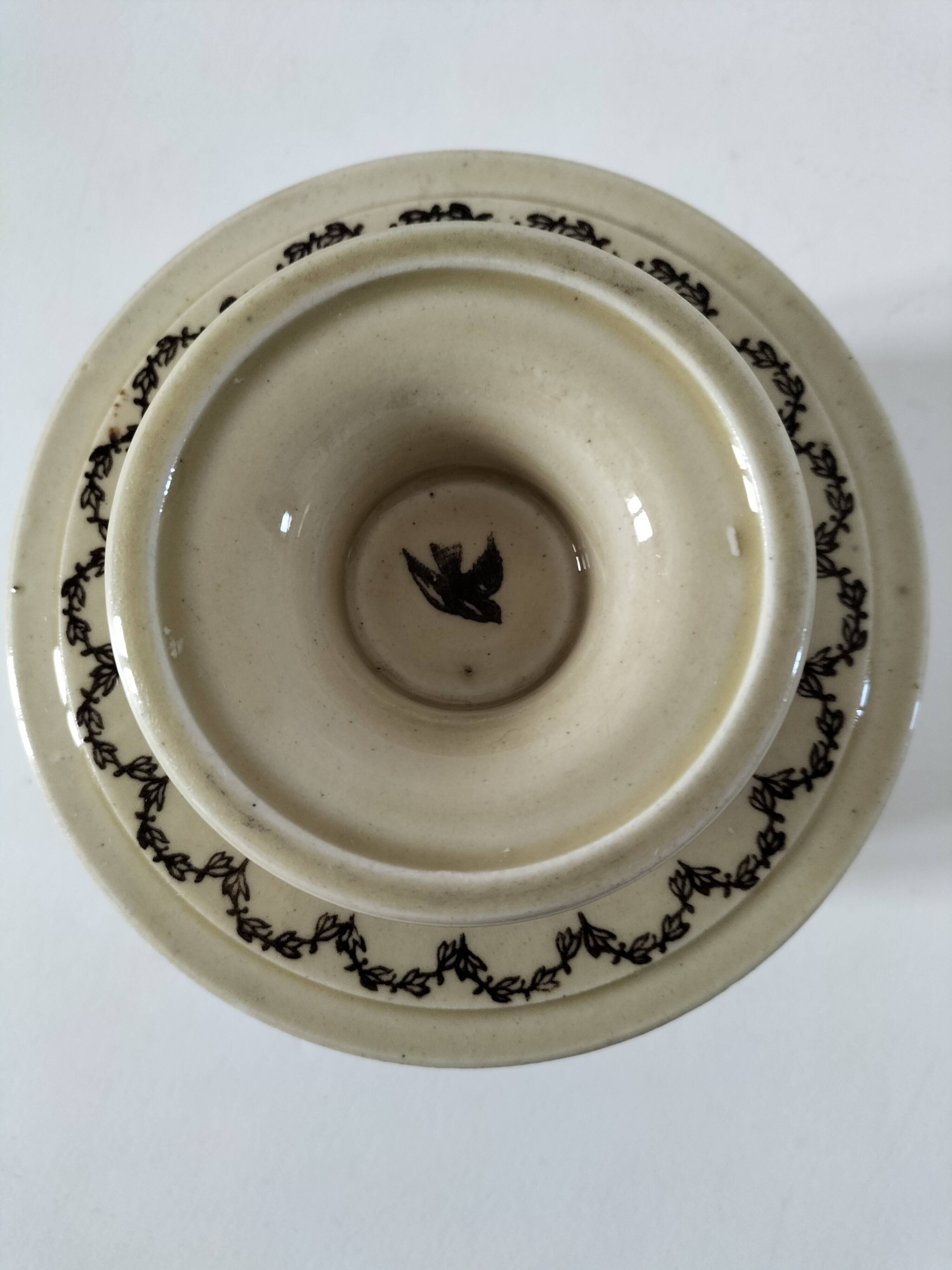 Beurrier à eau Saint-Uze Revol, décor lierre, modèle n°312, avant 1911
