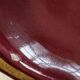 Mid-Century catchall in ruby red ceramic with gold trim – shape