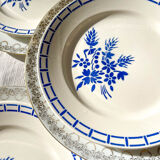 10 Mismatched Porcelain Plates ~ White Gold Porcelain Plates ~ LIMOGES Plates ~ Dishes