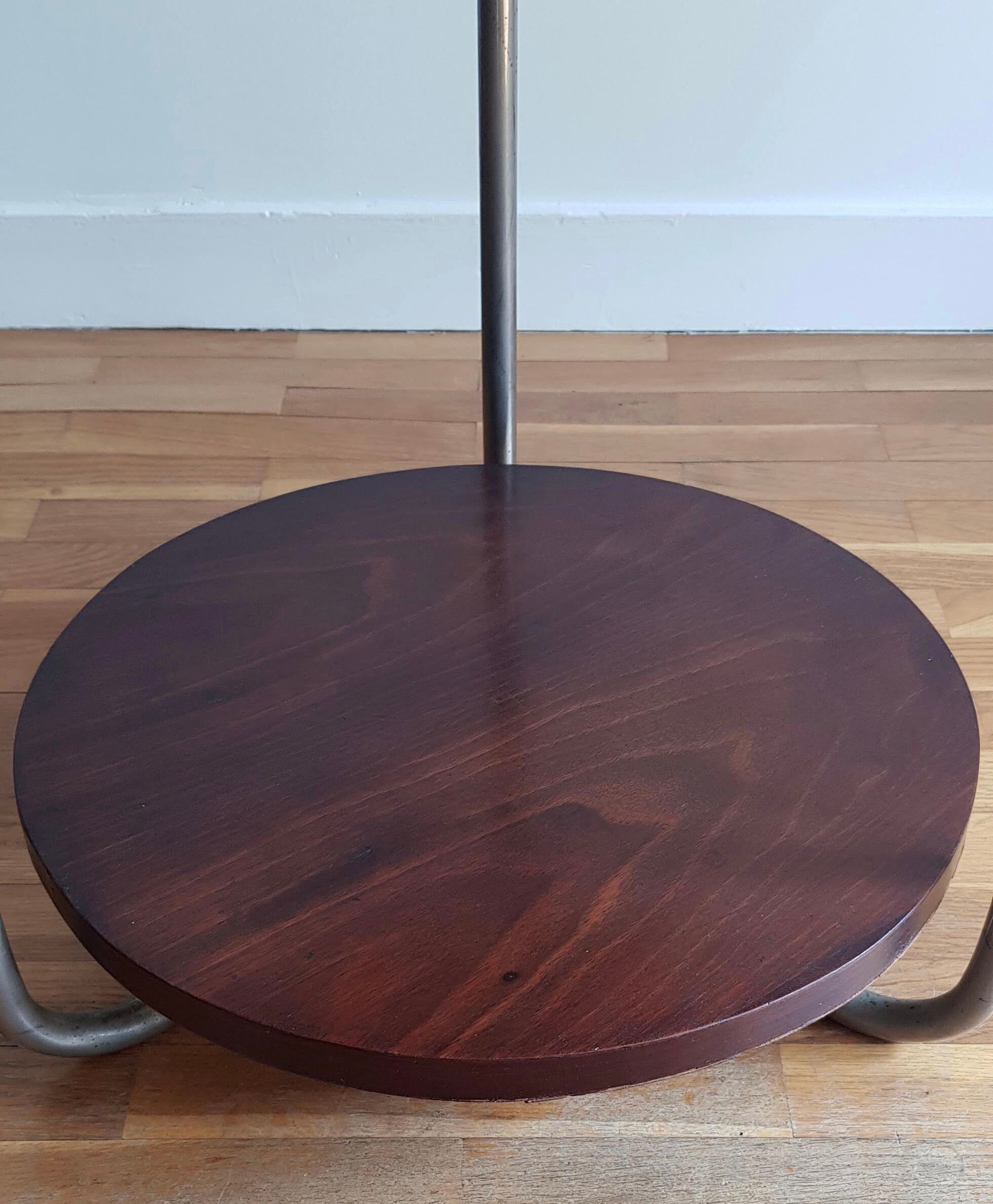 Table d'appoint art déco tripode bois et métal