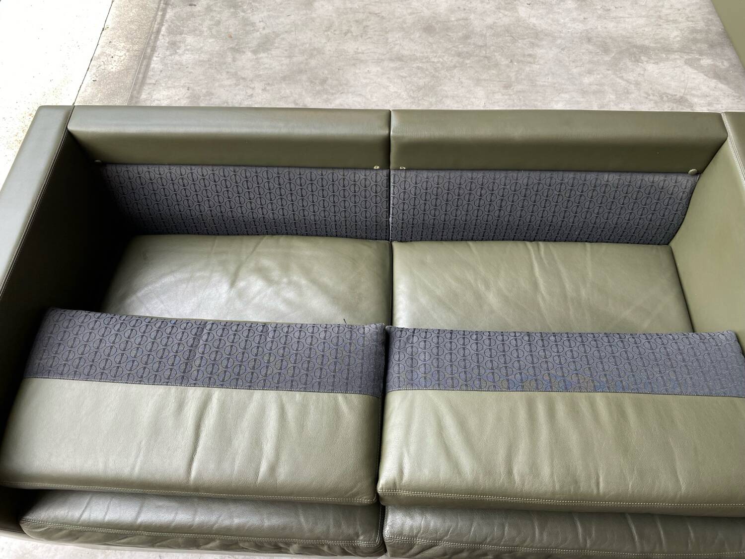 Pfister sofa for Knoll in khaki leather