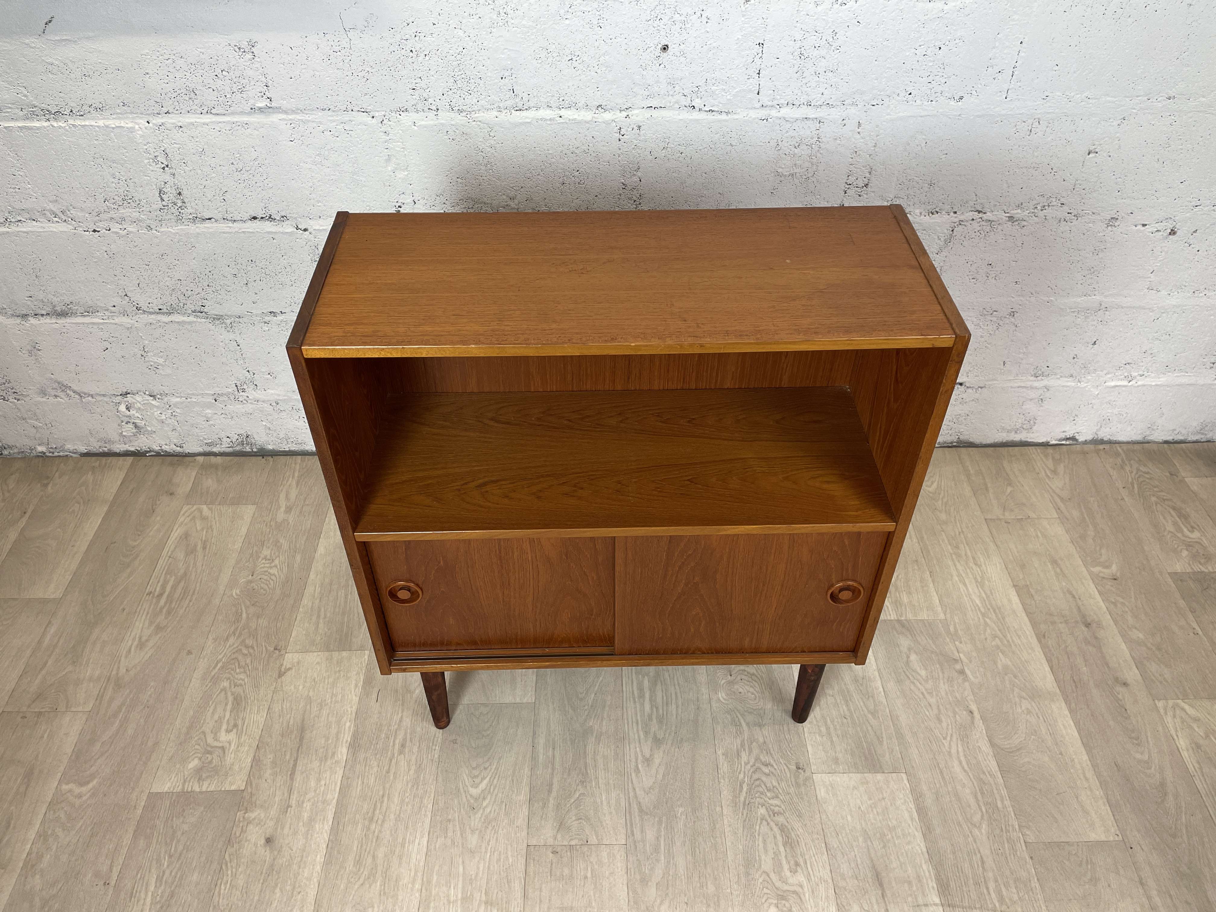Vintage Scandinavian teak buffet bookcase, 60s