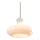 Mid-Century Italian White Glass and Brass Pendant Lamp