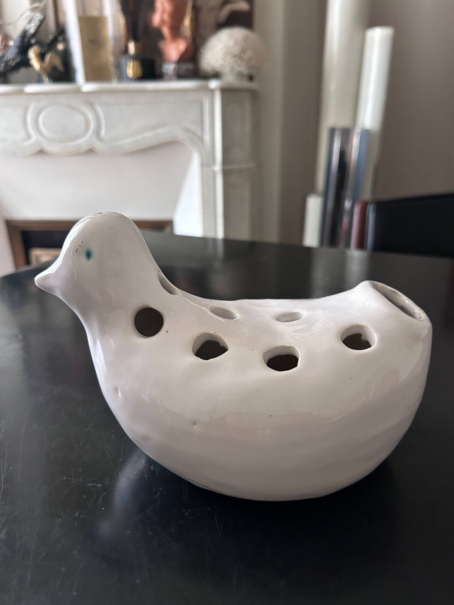 bird spades ceramic flower