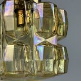 60er 70er Jahre Deckenlampe Glashütte Limburg Germany Glas & Messing Space