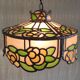 Tiffany-style glass and lead suspension - mid 20th century.