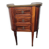 curved mahogany chest of drawers with marble top