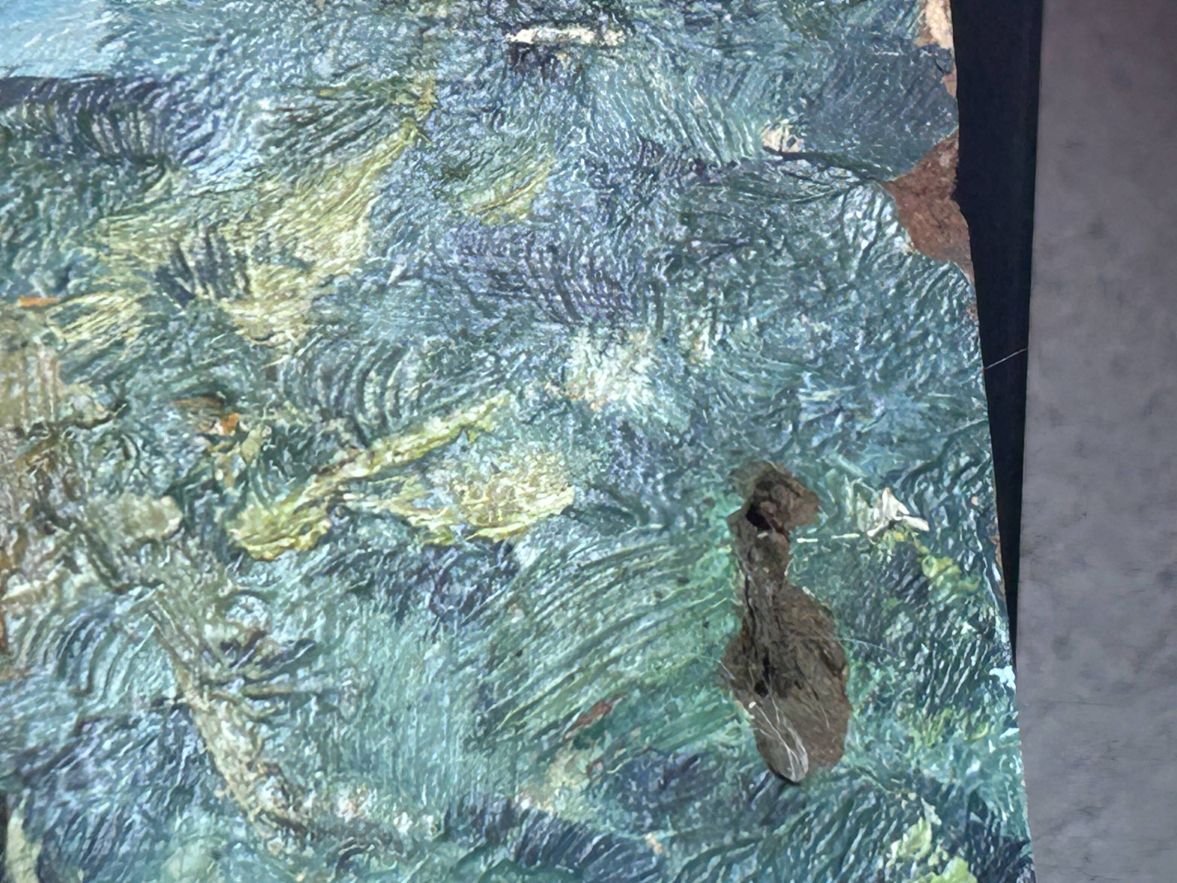 oil on panel Luxurious Waterfall Langevin La Réunion signed Smith