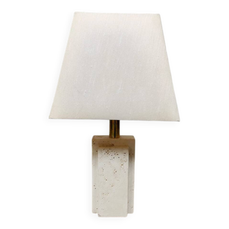 Italian vintage travertine table lamp 1970
