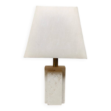 Lampe de table vintage italienne en travertin 1970