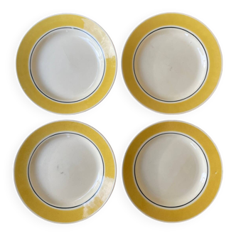 4 assiettes plates de Gien Caroline