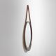 Round wall mirror with leather strap, 1960s