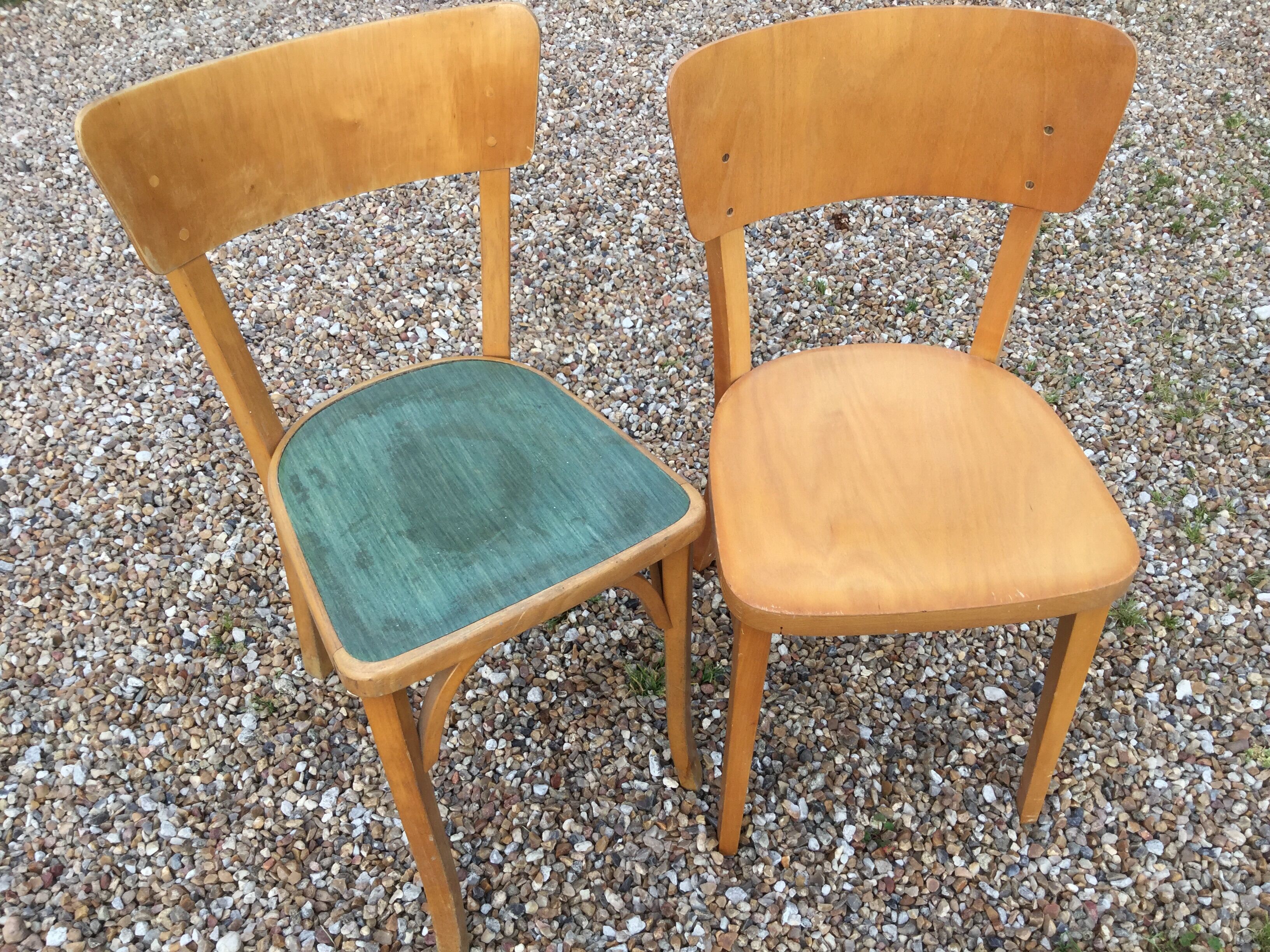 Set of four mismatched Thonet Bauman and Luterma chairs