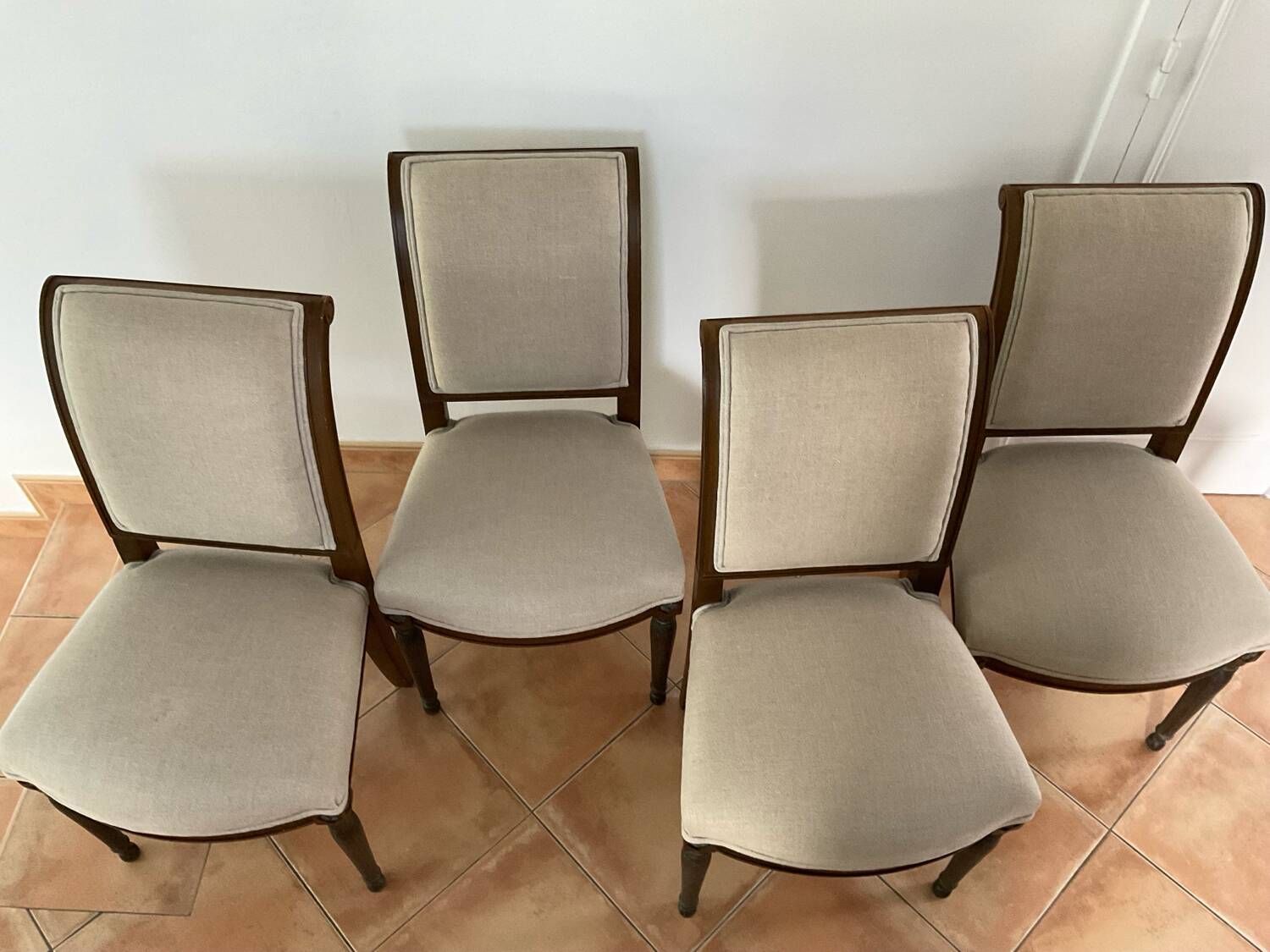 4 wooden and fabric chairs from Mise en Demeure