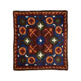 Housse de coussin ethnique  en laine brodé à la main 40x40 cm