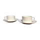 Pair of white porcelain cups and saucers