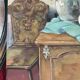 Aquarelle ancienne nature morte sur panneau