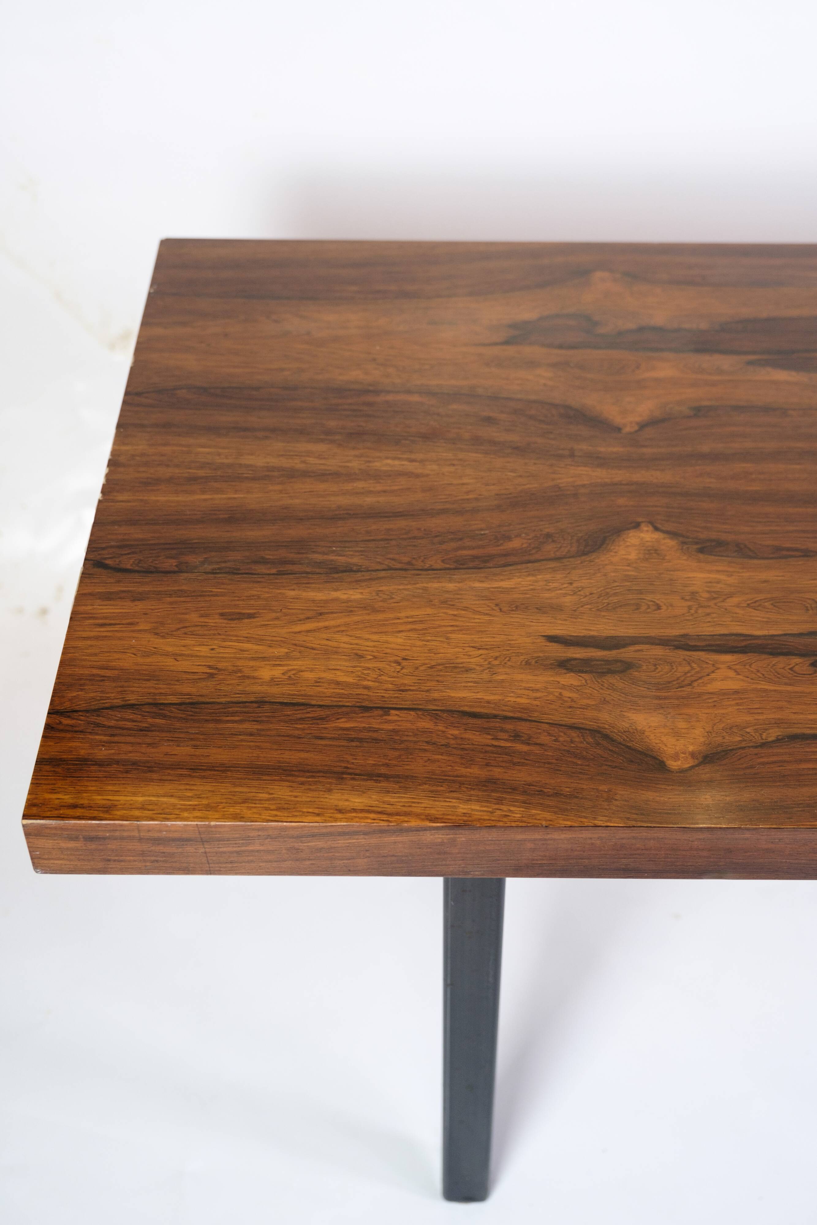 Coffee Table Made In Rosewood With Metal Frame From 1960s