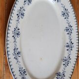 Oval serving dish in iron earth