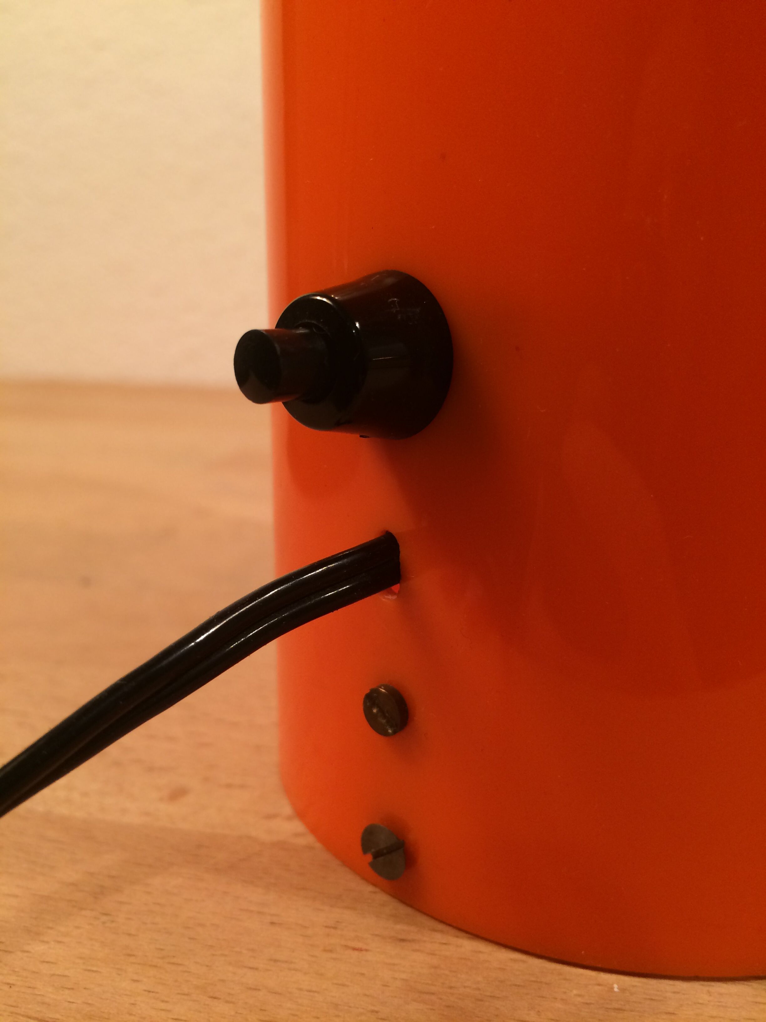 Orange lamp space age 70s cylindrical