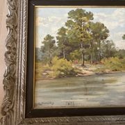 Huile sur toile paysage campagne