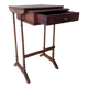 Small antique work table in elm burl – solid wood – drawer