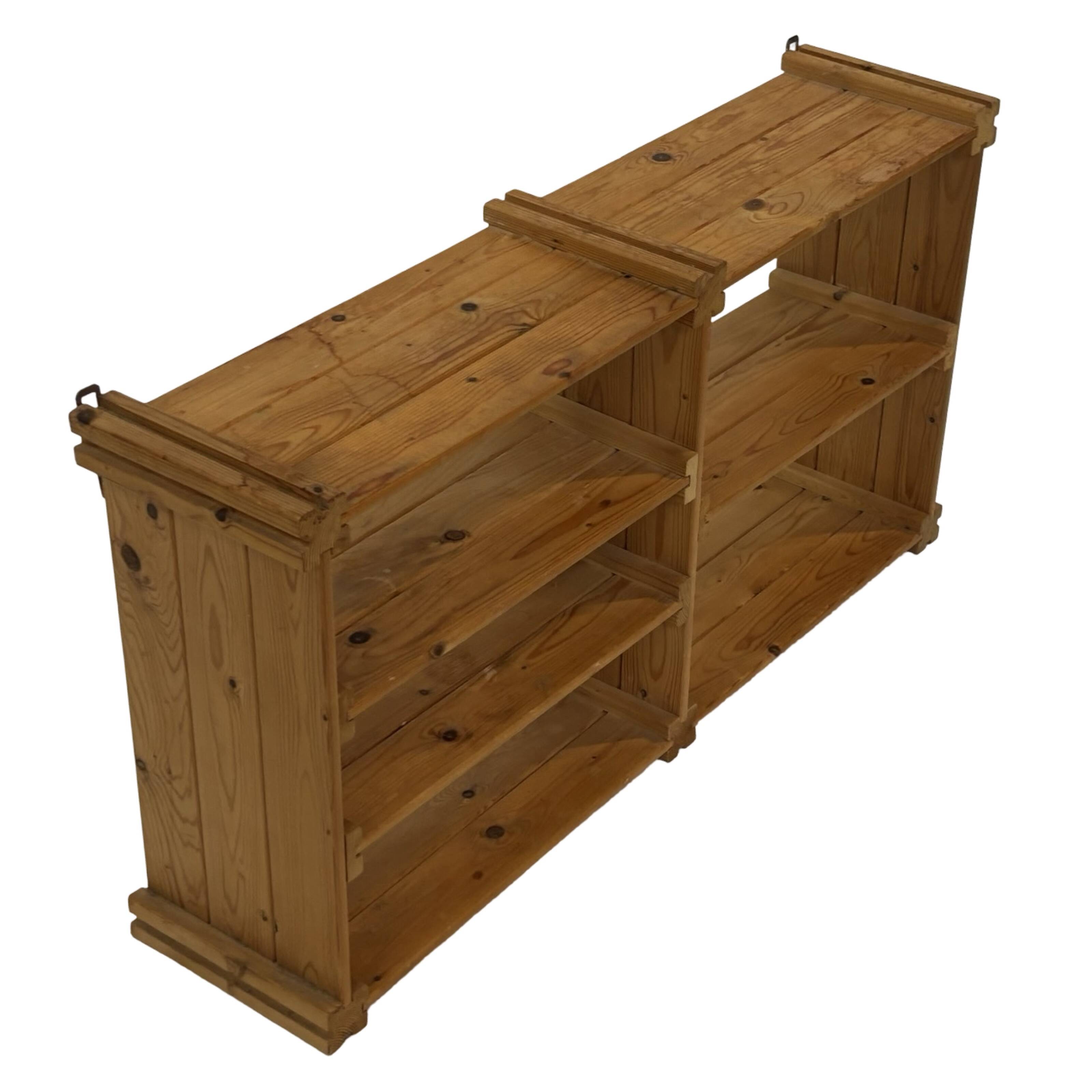 Vintage Wall shelf rack Pine wood 70s minimalist design