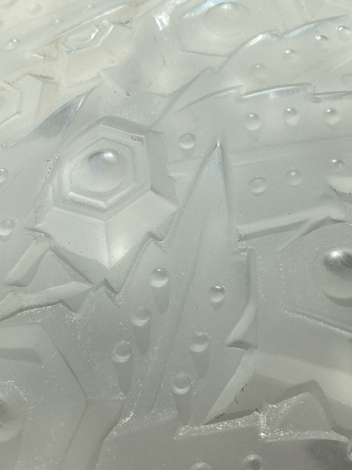 Muller Frères, moulded glass pendant, Art Deco