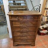 Louis Philippe style chest of drawers in walnut